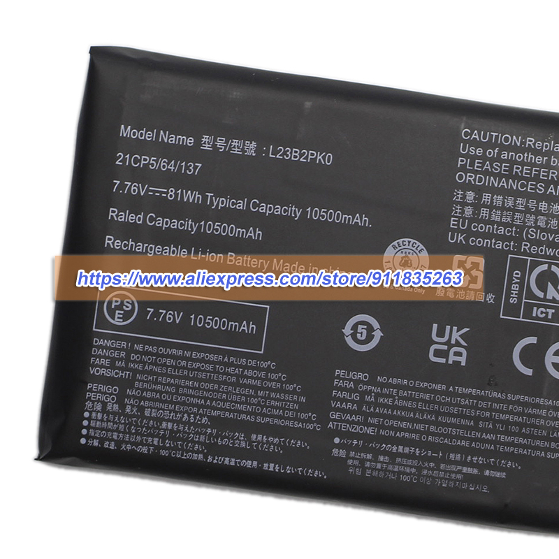 Pc Gaming Lenovo Legion - 새로운 L23B2PK0 배터리 7.76V 10500mAh 81Wh