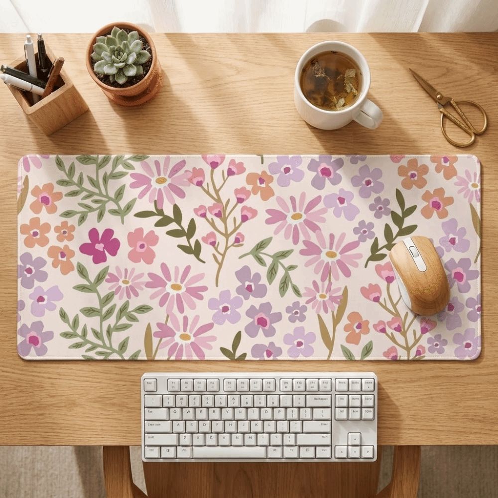 얼룩 방지 대형 꽃무늬 데스크 패드 고무 바닥 스티치  - Gaming Desk Mat 리뷰 및 가격