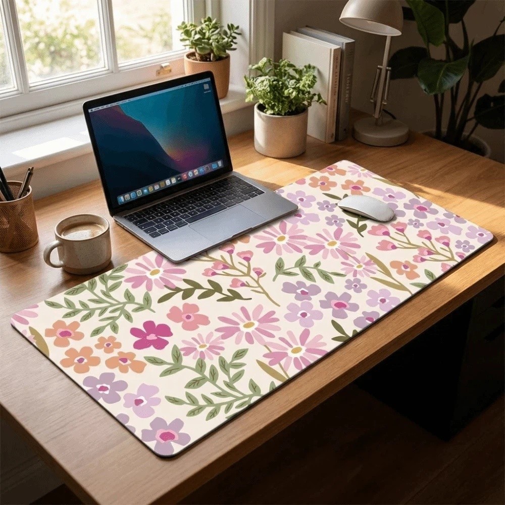 얼룩 방지 대형 꽃무늬 데스크 패드 고무 바닥 스티치  - Gaming Desk Mat 리뷰 및 가격