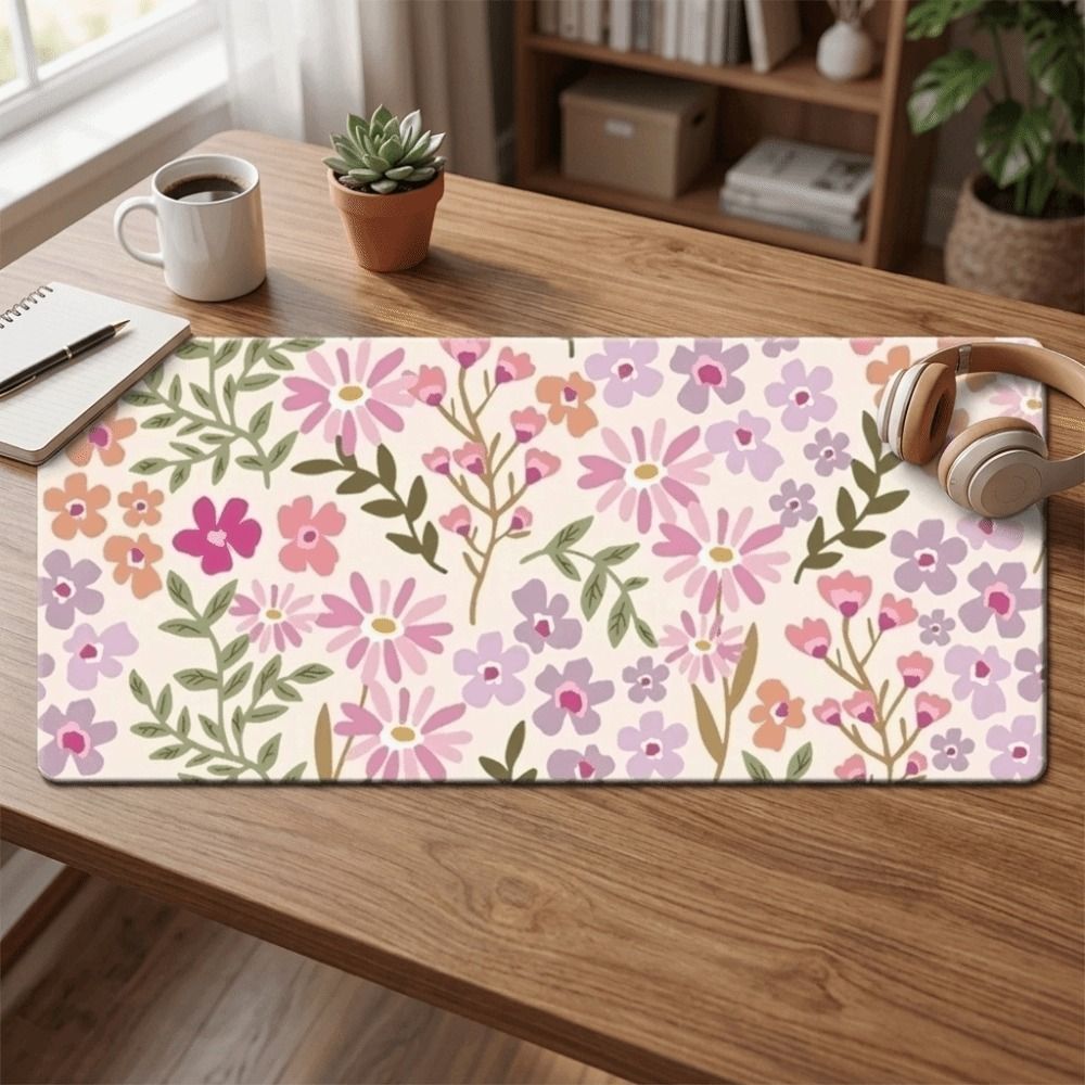얼룩 방지 대형 꽃무늬 데스크 패드 고무 바닥 스티치  - Gaming Desk Mat 리뷰 및 가격