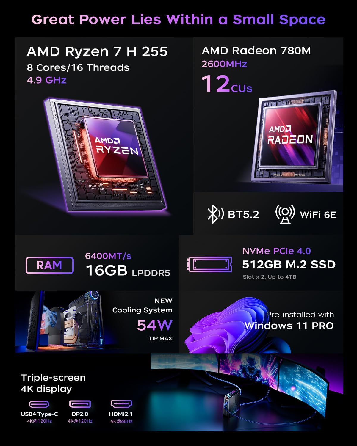 KAMRUI 게이밍 미니 PC Ryzen 7 H255  - Pc Gaming Ryzen 7 리뷰 및 가격