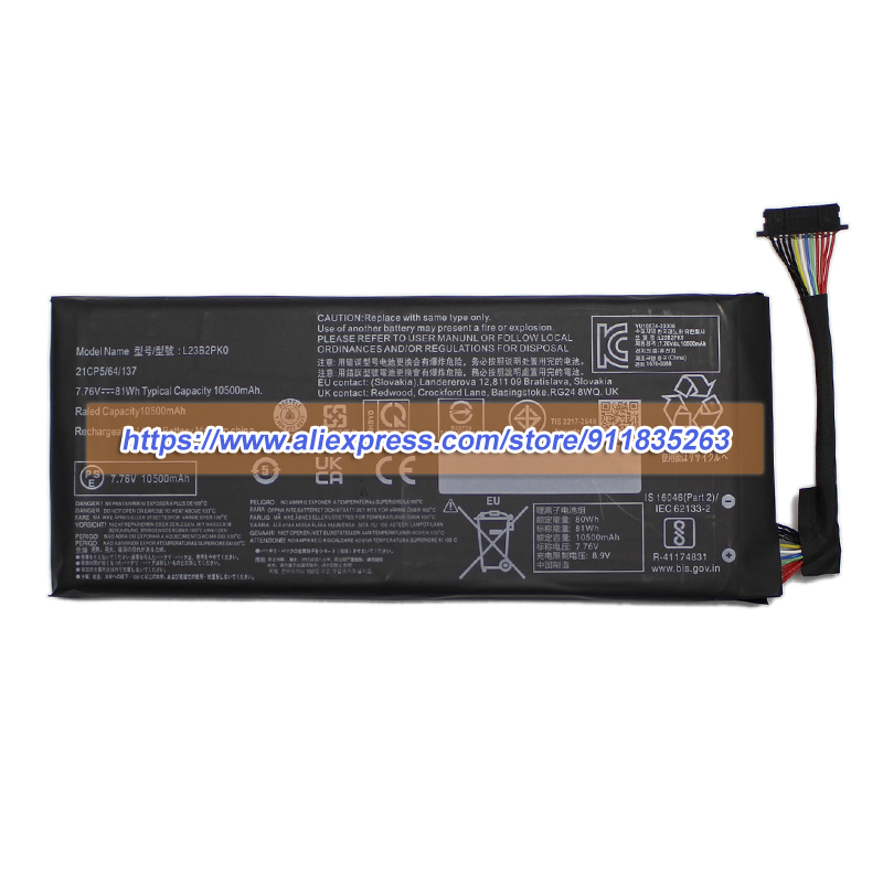 새로운 L23B2PK0 배터리 7.76V 10500mA - Pc Gaming Lenovo Legion 리뷰 및 가격