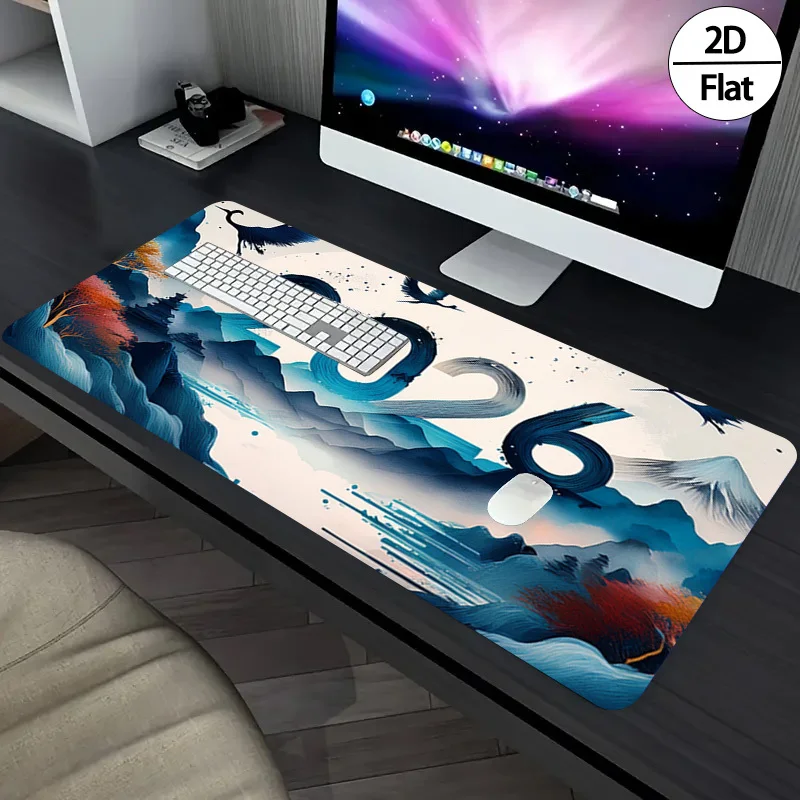 2026 새해 잉크 페인팅 2D 패턴 대형 고무 마우스 - Gaming Desk Mat 리뷰 및 가격